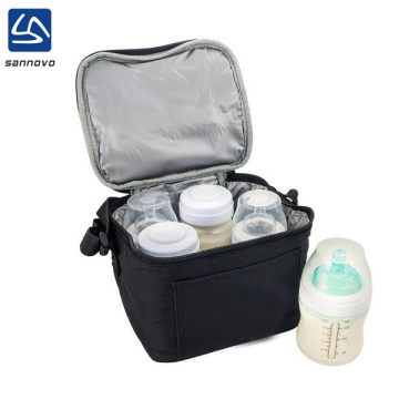 custom portable black travel breast milk cooler bag